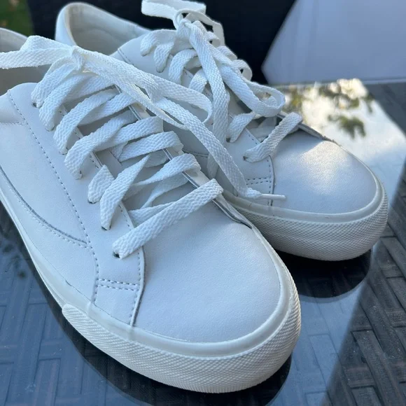 Madewell Sidewalk Sneakers Pale Parchment Cream Leather Minimalist Modern ND989 - Picture 6 of 10